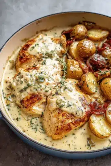 Chicken and Potatoes with Dijon Cream Sauce