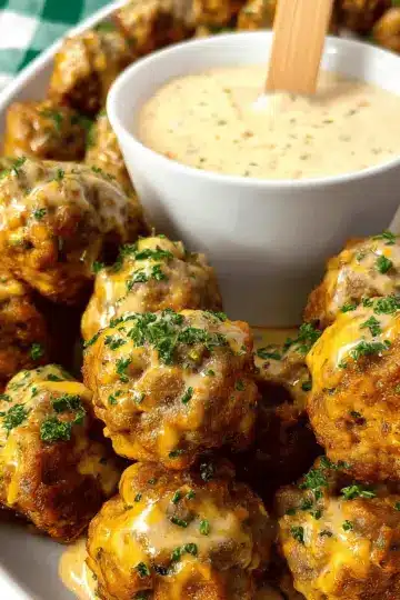Creole Sausage Balls with Remoulade Sauce