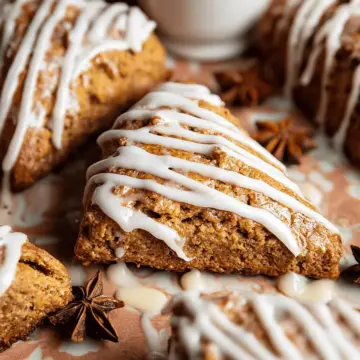 Gingerbread Scones with Maple Glaze