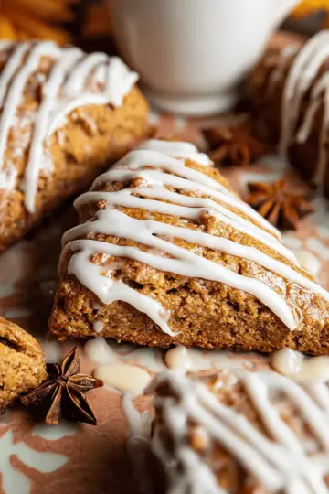 Gingerbread Scones with Maple Glaze