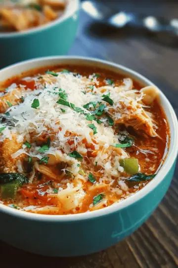 Crockpot Chicken Parmesan Soup