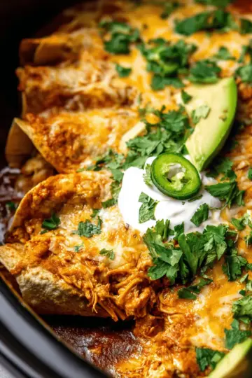 Slow Cooker Chicken Enchiladas