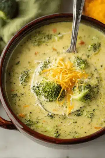High Protein Broccoli Cheddar Soup