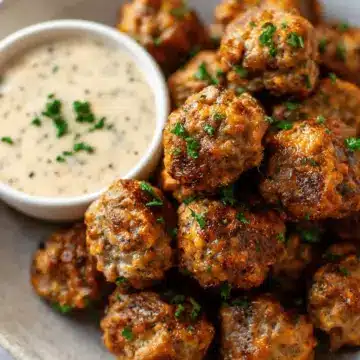 Creole Sausage Balls with Remoulade Dipping Sauce