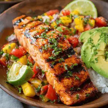 Grilled Lime Salmon with Avocado