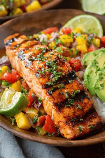Grilled Lime Salmon with Avocado