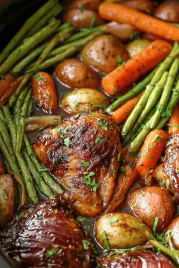 Slow Cooker Honey Garlic Chicken and Veggies