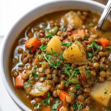 Easy Lentil Potato Soup Recipe