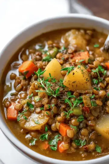 Easy Lentil Potato Soup Recipe