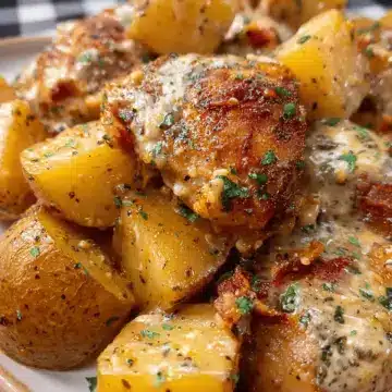 Crockpot Garlic Parmesan Chicken and Potatoes