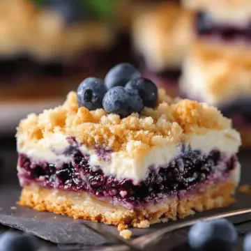 Blueberry Cream Cheese Crumb Bars