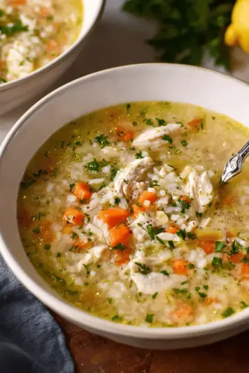 Chicken Lemon Rice Soup
