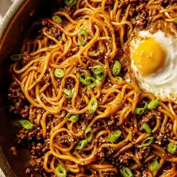 Mongolian Ground Beef Noodles