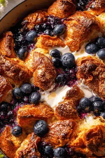 Blueberry Croissant French Toast Bake