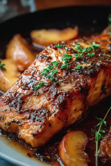 Bourbon Peach Roasted Salmon