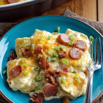 Crock Pot Pierogi and Kielbasa Casserole