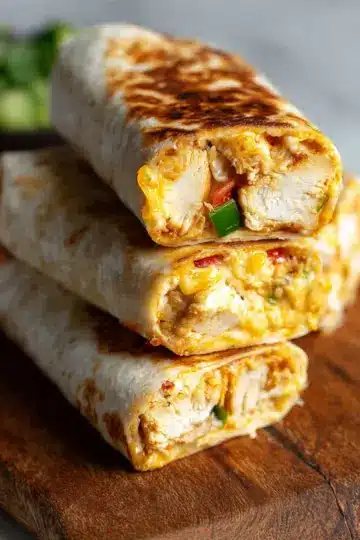 Cheesy Garlic Chicken Wraps
