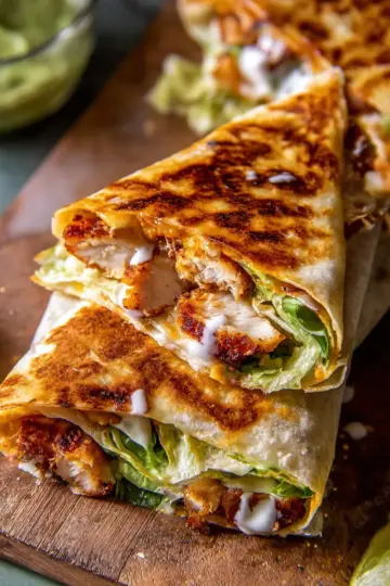 Folded Crispy Chicken and Cheese Wraps