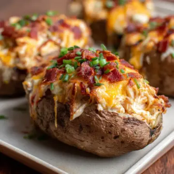 Crack Chicken Stuffed Baked Potatoes