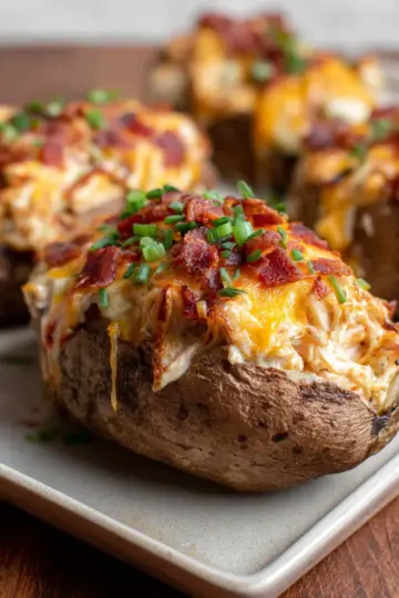 Crack Chicken Stuffed Baked Potatoes