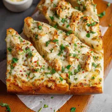 The Viral Chicken Alfredo Garlic Bread I'm Obsessed With