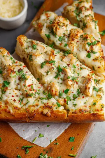The Viral Chicken Alfredo Garlic Bread I'm Obsessed With