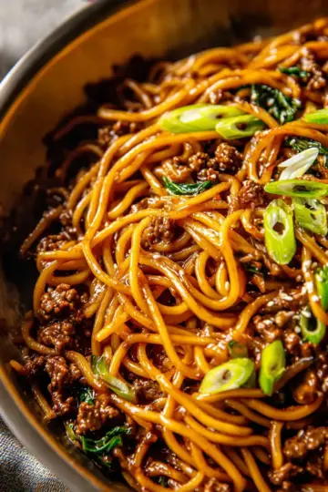 Mongolian Ground Beef Noodles