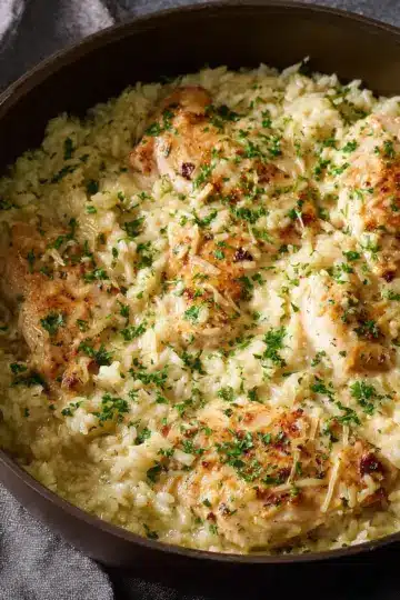 Creamy Parmesan One Pot Chicken and Rice