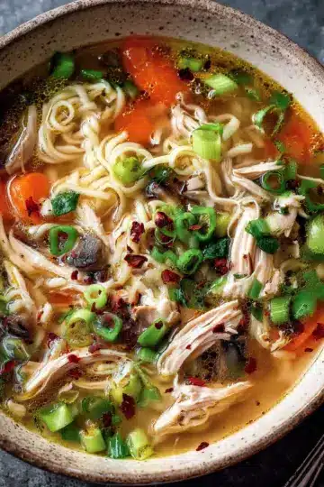 Ginger Garlic Chicken Noodle Soup