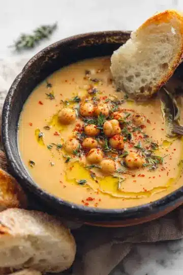 Vegan Garlic Chickpea Soup