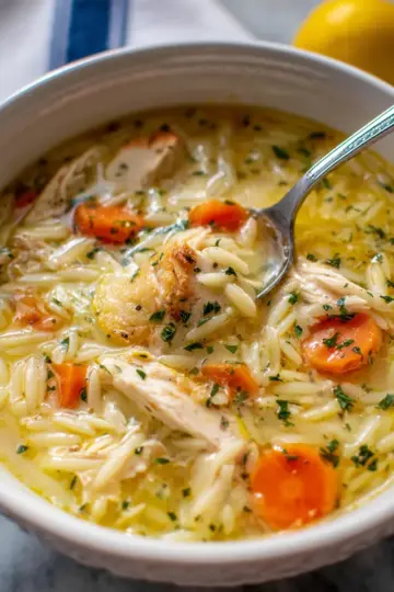 Lemon Chicken Orzo Soup