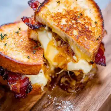 Bacon Grilled Cheese Sandwich with Caramelized Onions