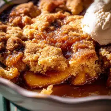 Caramel Peach Dump Cake