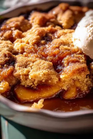 Caramel Peach Dump Cake