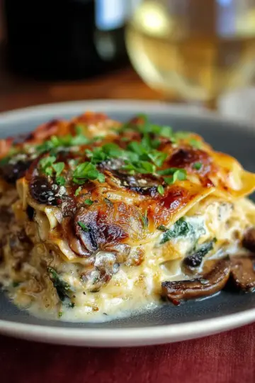 Mushroom Spinach Lasagna