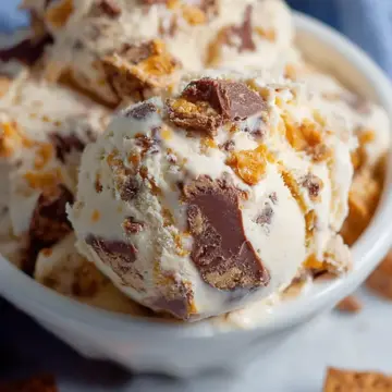 Homemade Butterfinger Ice Cream