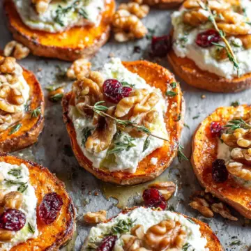 Sweet Potato Rounds with Herbed Ricotta and Walnuts