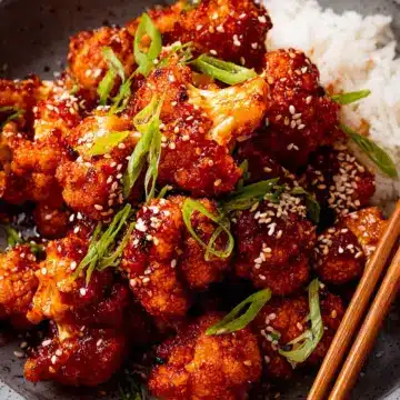 Air-Fried Korean Cauliflower with Sticky Gochujang Sauce