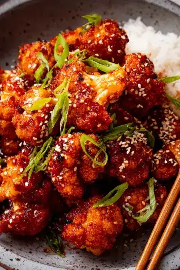 Air-Fried Korean Cauliflower with Sticky Gochujang Sauce