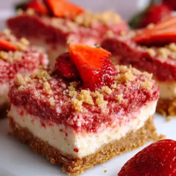 Strawberry Shortcake Cheesecake Bars