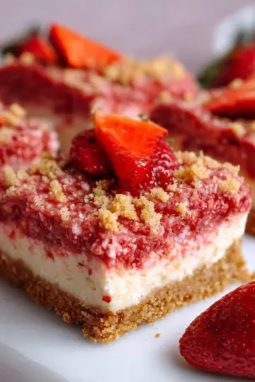 Strawberry Shortcake Cheesecake Bars