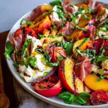 Grilled Nectarine Burrata Prosciutto Salad