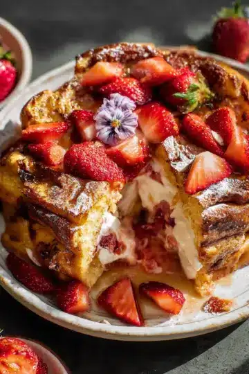 Baked Strawberry Cream Cheese Stuffed French Toast