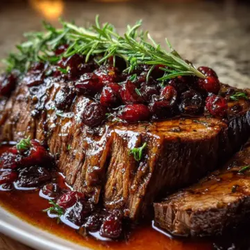 Slow-Braised Beef Roast with Cranberry Balsamic Glaze Recipe