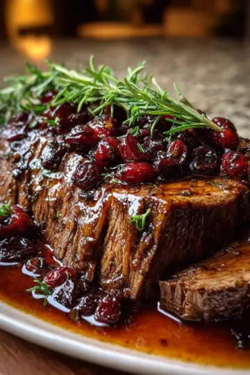 Slow-Braised Beef Roast with Cranberry Balsamic Glaze Recipe