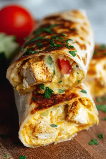 Cheesy Garlic Chicken Wraps