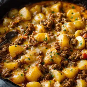One-Pan Cheesy Ground Beef and Potatoes Recipe