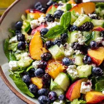 Blueberry Peach Feta Salad