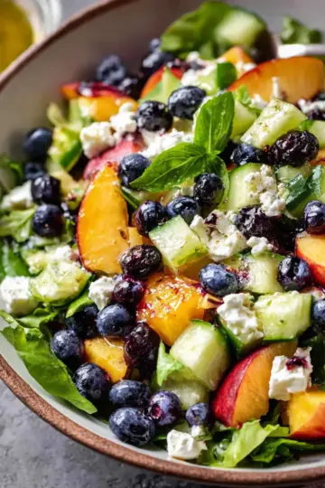 Blueberry Peach Feta Salad