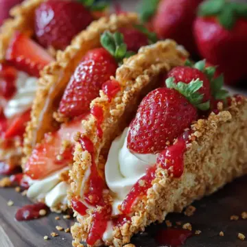 Strawberry Crunch Cheesecake Tacos